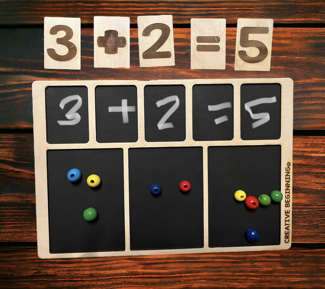 Addition - Subtraction - Greater - Addition - Subtraction - Greater or Less Than Wooden Tray - Chalkboard