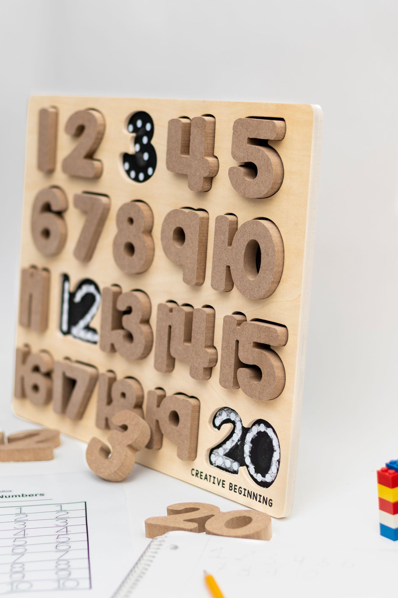 NUMBER PUZZLE - CHALKBOARD BASE - NUMBER PUZZLE - CHALKBOARD BASE WITH TRACERS