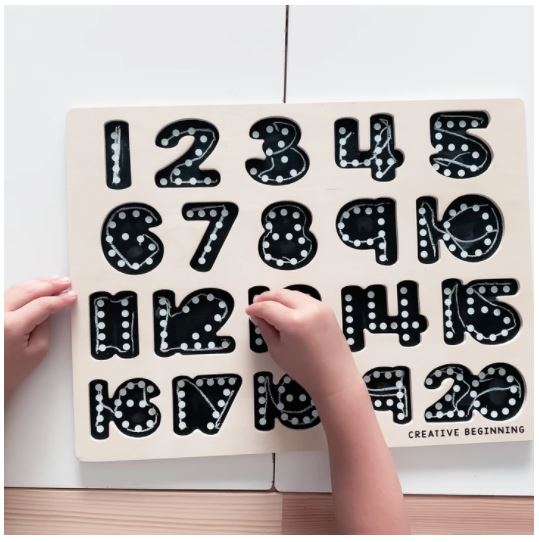 NUMBER PUZZLE - CHALKBOARD BASE - NUMBER PUZZLE - CHALKBOARD BASE WITH TRACERS