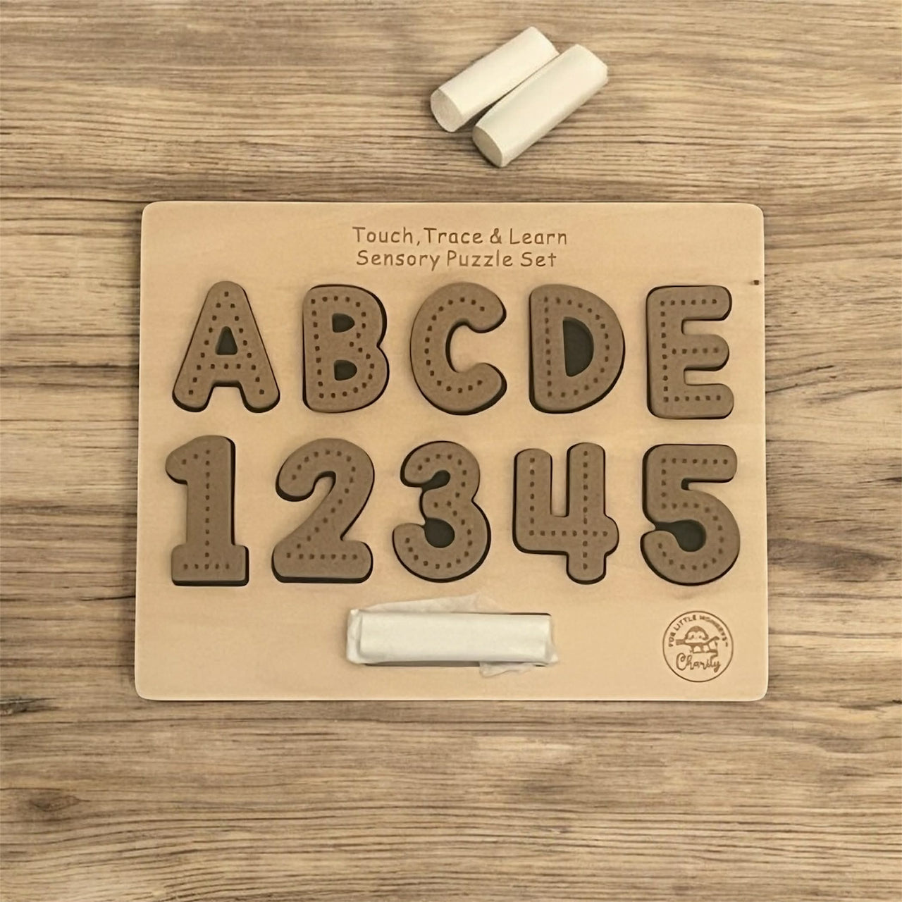 Mini Chalkboard Based Puzzle - Charity Board-  CHALKBOARD BASE WITH TRACERS -  Educational Alphabet Tracing Board | Sensory Learning Tool for Autism | Handwriting Practice Board