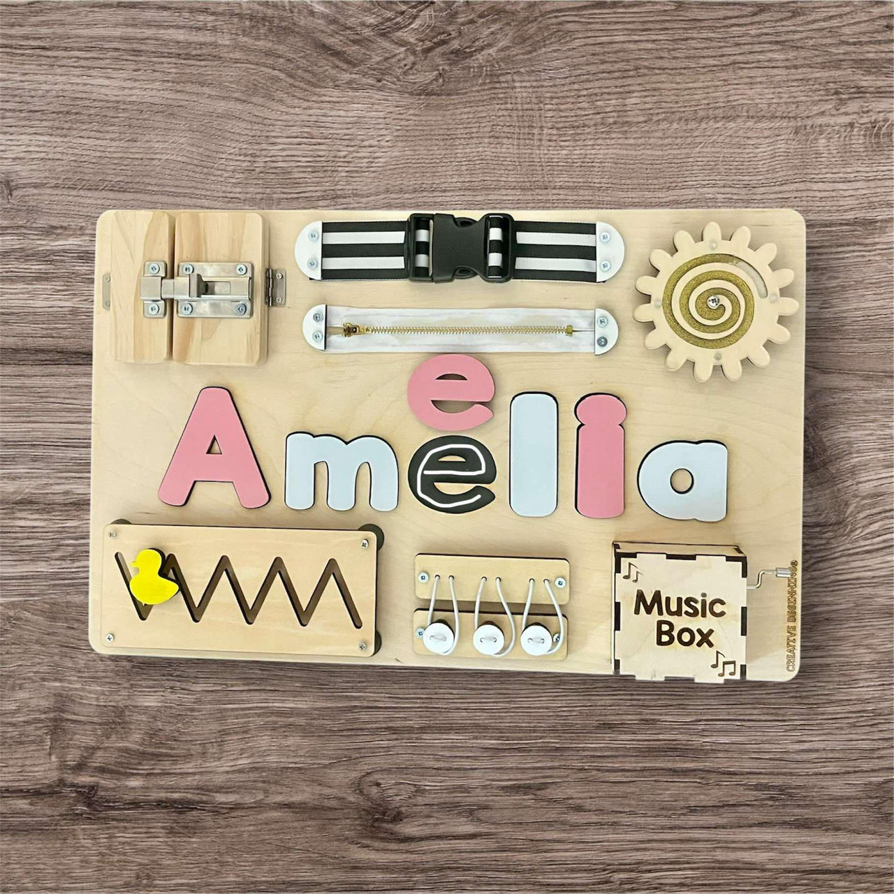 Personalized Busy Board Chalkboard Name Puzzle – Montessori-Inspired Sensory Toy for Toddlers & Preschoolers | Fine Motor Skills Development & Learning Fun