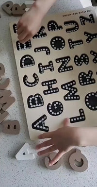 ALPHABETICAL PUZZLE - CHALKBOARD BASE WITH TRACERS -  Educational Alphabet Tracing Board | Sensory Learning Tool for Autism | Handwriting Practice Board