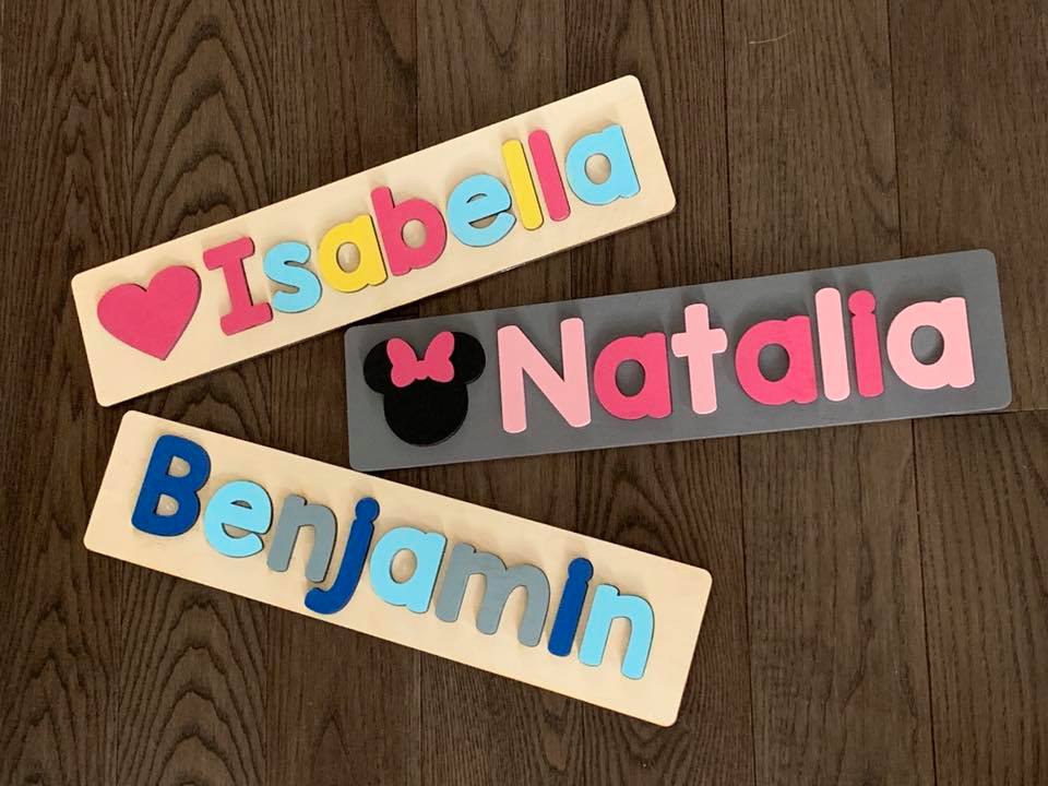 CUSTOMIZED CHALKBOARD - CUSTOMIZED CHALKBOARD NAME PUZZLE WITH IMAGE COMBO