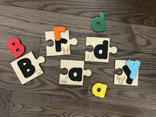 Load image into Gallery viewer, CUSTOMIZED CHALKBOARD NAME PUZZLE- SEPARATE PIECES- SOUND IMAGES
