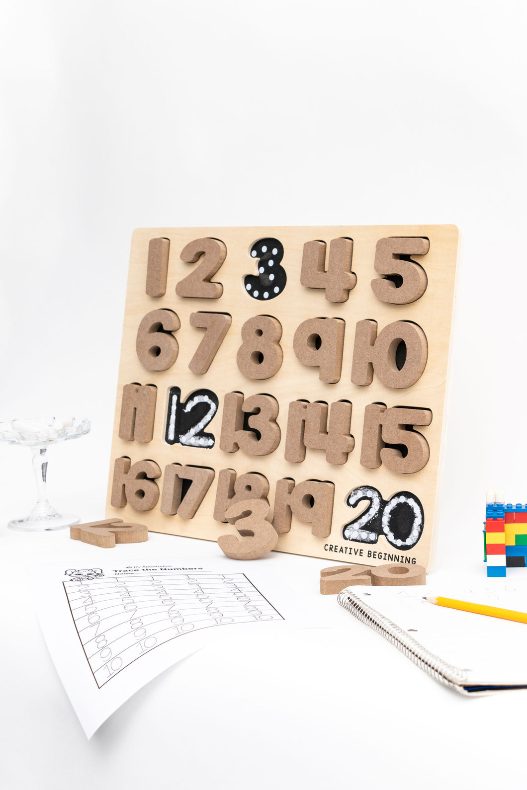 NUMBER PUZZLE - CHALKBOARD BASE WITH TRACERS