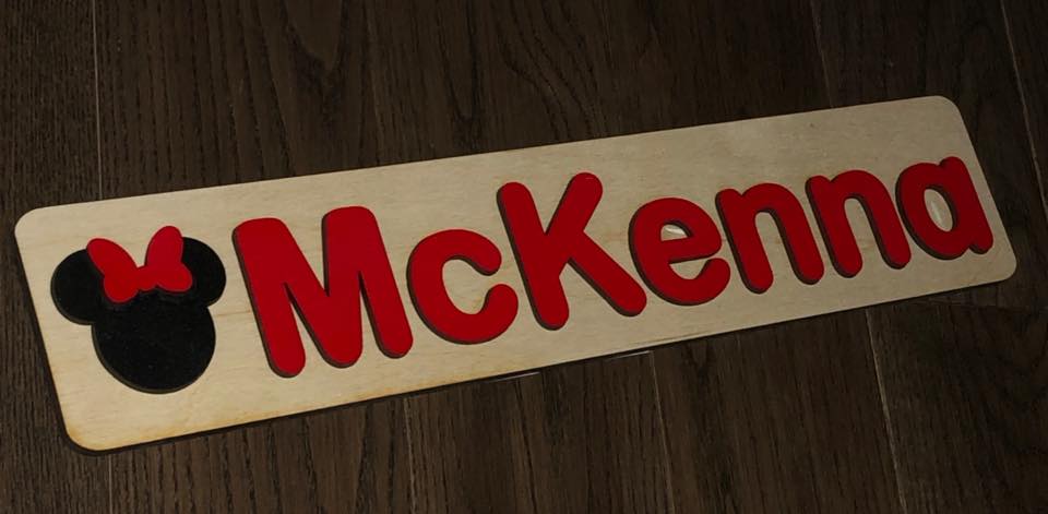 CUSTOMIZED CHALKBOARD NAME PUZZLE WITH IMAGE COMBO