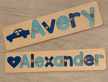 Load image into Gallery viewer, CUSTOMIZED CHALKBOARD NAME PUZZLE WITH IMAGE COMBO
