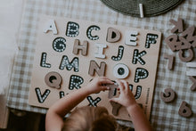 Load image into Gallery viewer, ALPHABET PUZZLE - CHALKBOARD BASE WITH TRACERS
