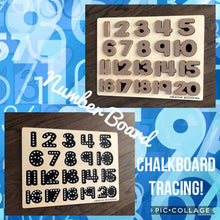 Load image into Gallery viewer, NUMBER PUZZLE - CHALKBOARD BASE WITH TRACERS
